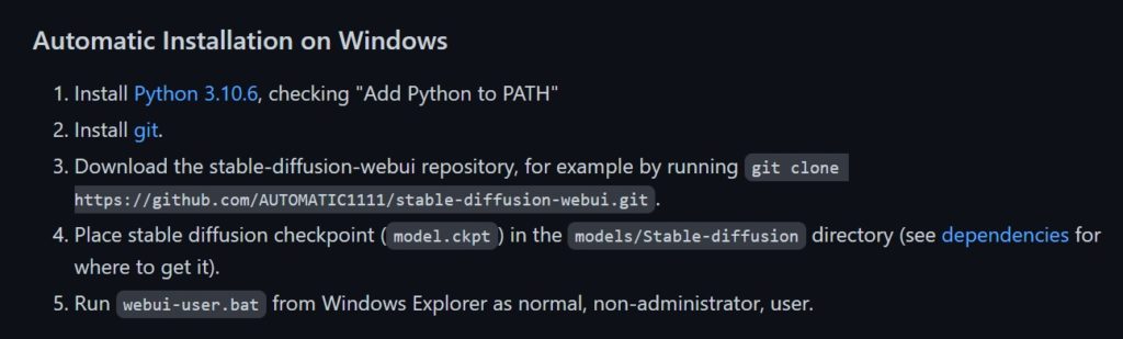 Automatic1111 WebUI Installation Windows