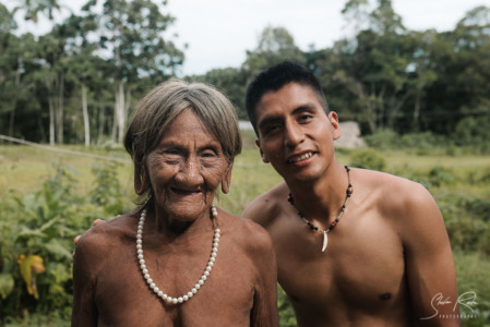 Ecuador, Henry and shaman wife, Yasuni National Park