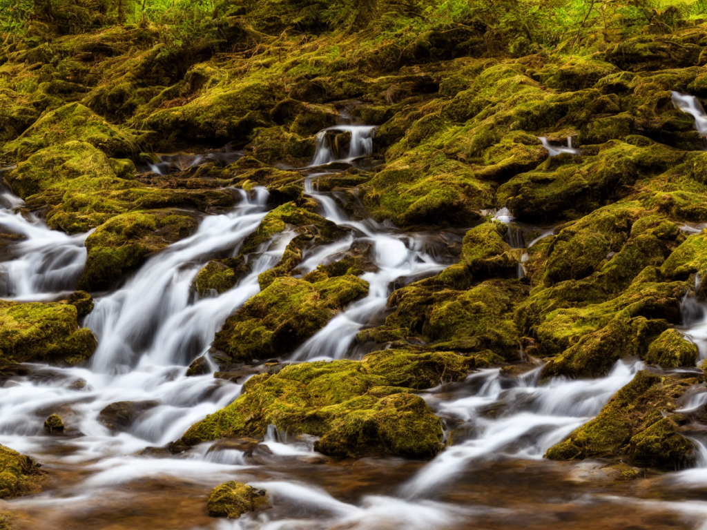 Wooden Mill in forest, Sunset, Small Waterfall, River, Hyper realistic, 8k, Photorealistic, Sharp, Authentic, Real Photo