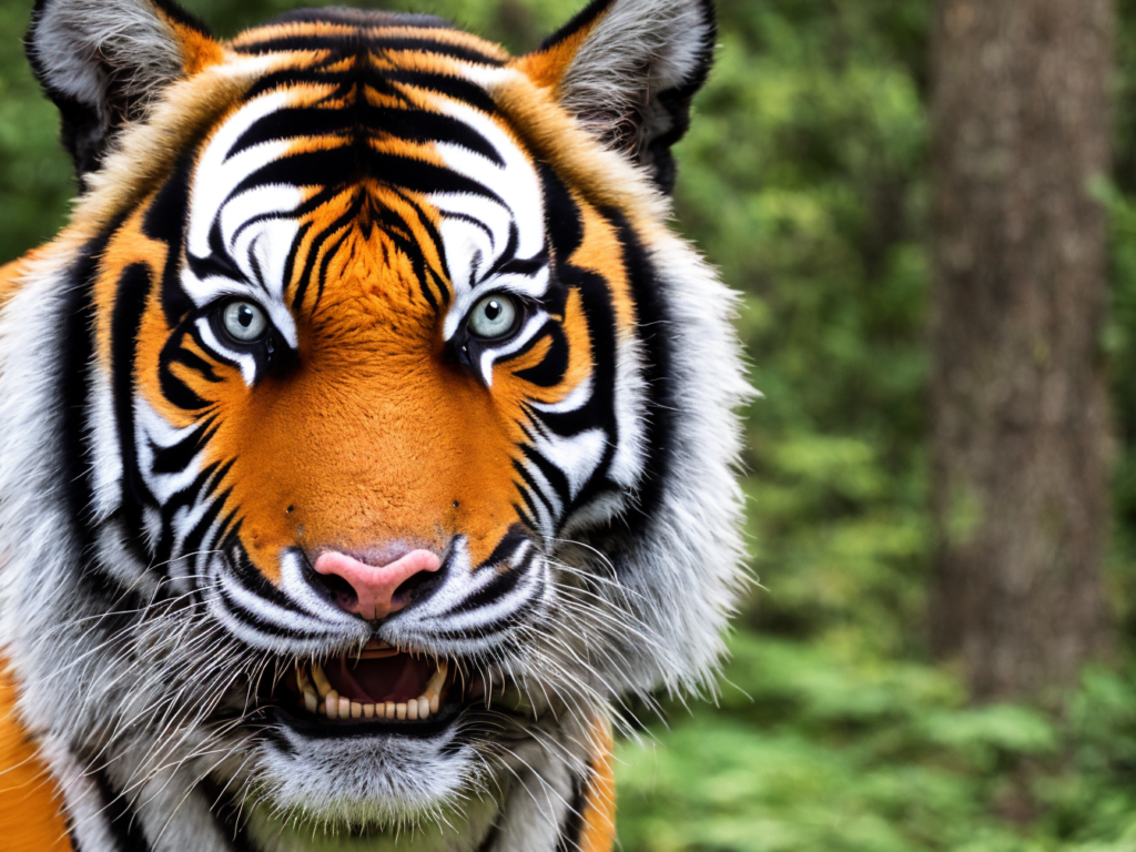 Photograph of a tiger, in the jungle, hyper realistic, 8k, incredibly detailed, animal, 50mm zeiss, sharp